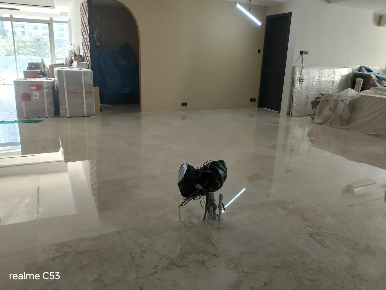 Beige Marble Floor Renovation Shine