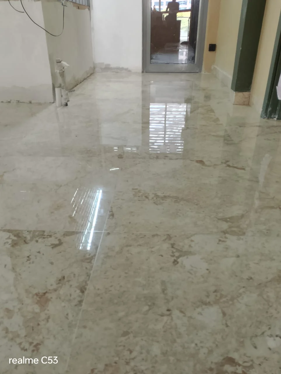 Beige Marble Hallway Renovation