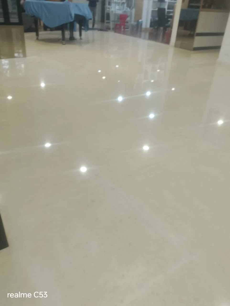 Beige Stone Floor High Gloss Commercial