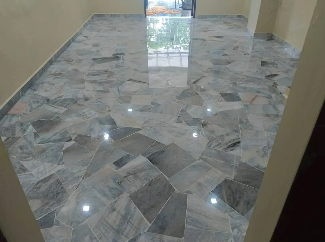 Broken Marble Floor Polished Empty Room