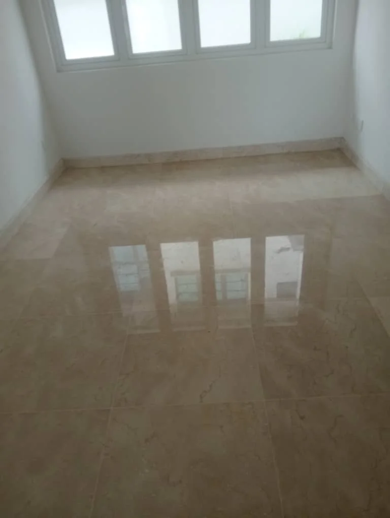 Cream Marble Floor Window Reflection