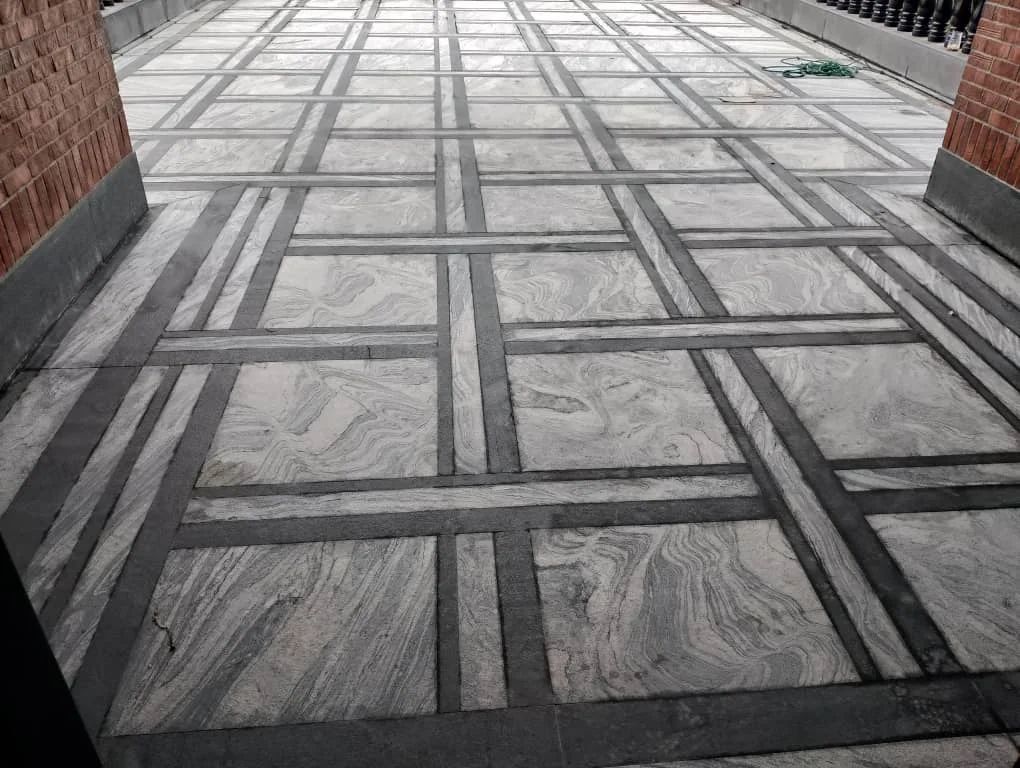 Geometric Grey Marble Patio Tiles