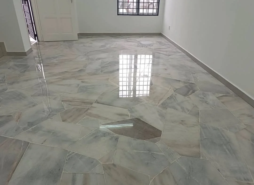 Grey Marble Crazy Pave Room Polished