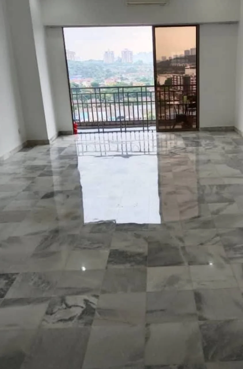 Grey White Marble Balcony Sliding Door
