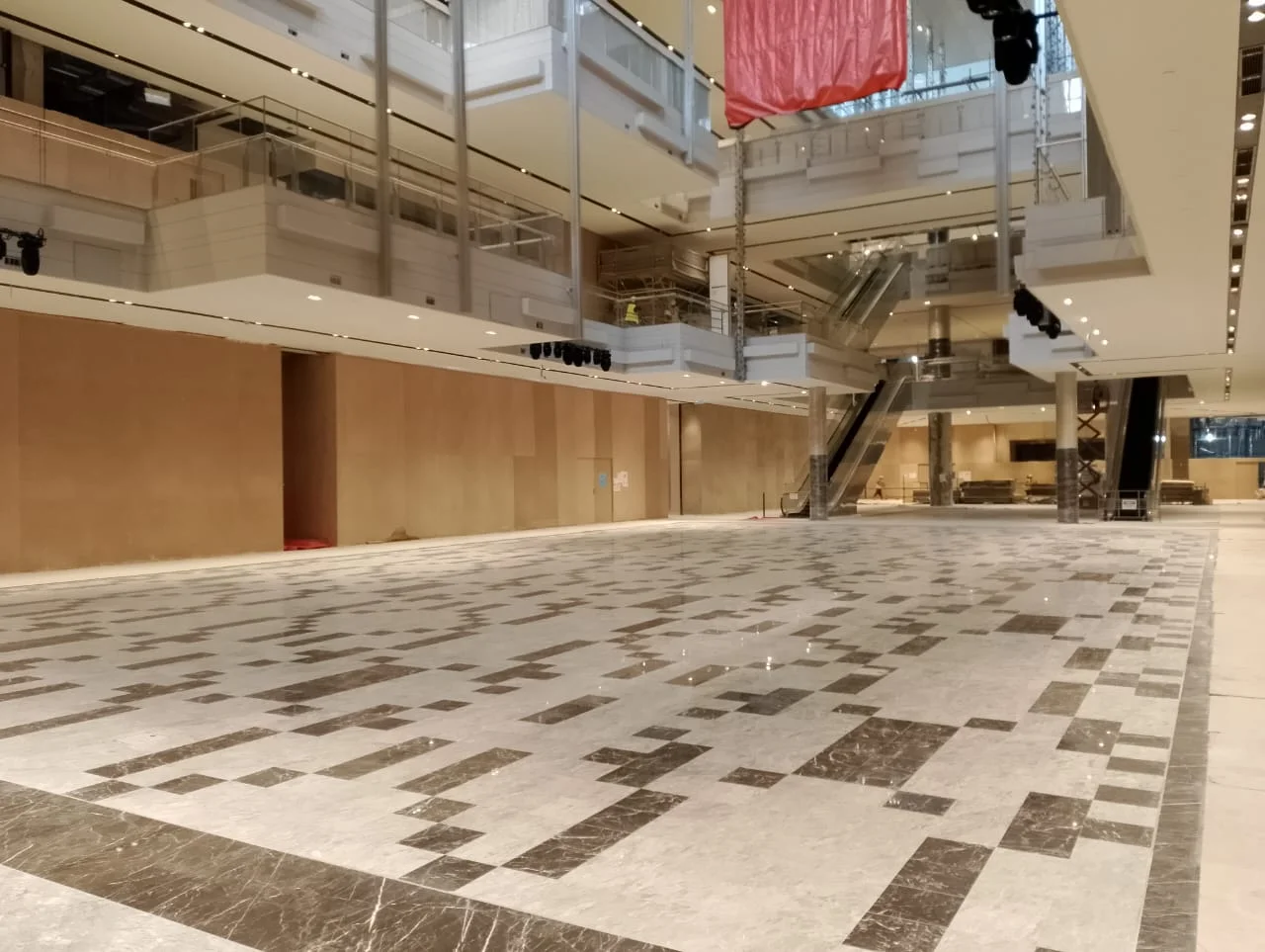 Mall Atrium Geometric Marble Floor — Amin Marble Polish