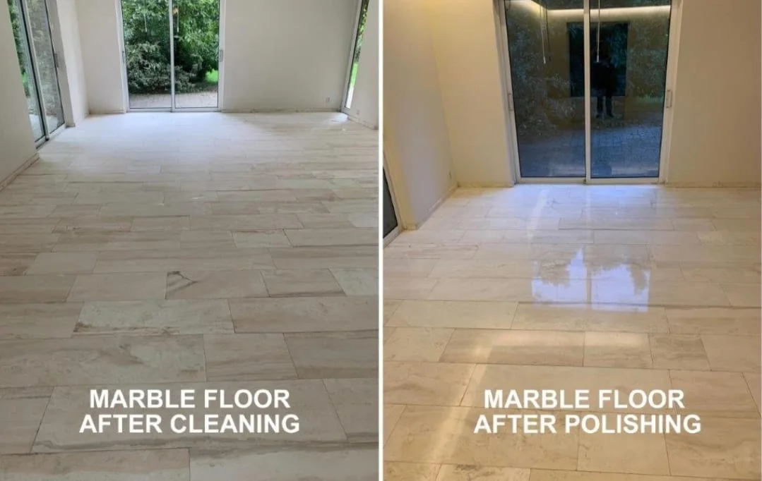 Marble Floor Cleaning Vs Polishing Before After — Amin Marble Polish