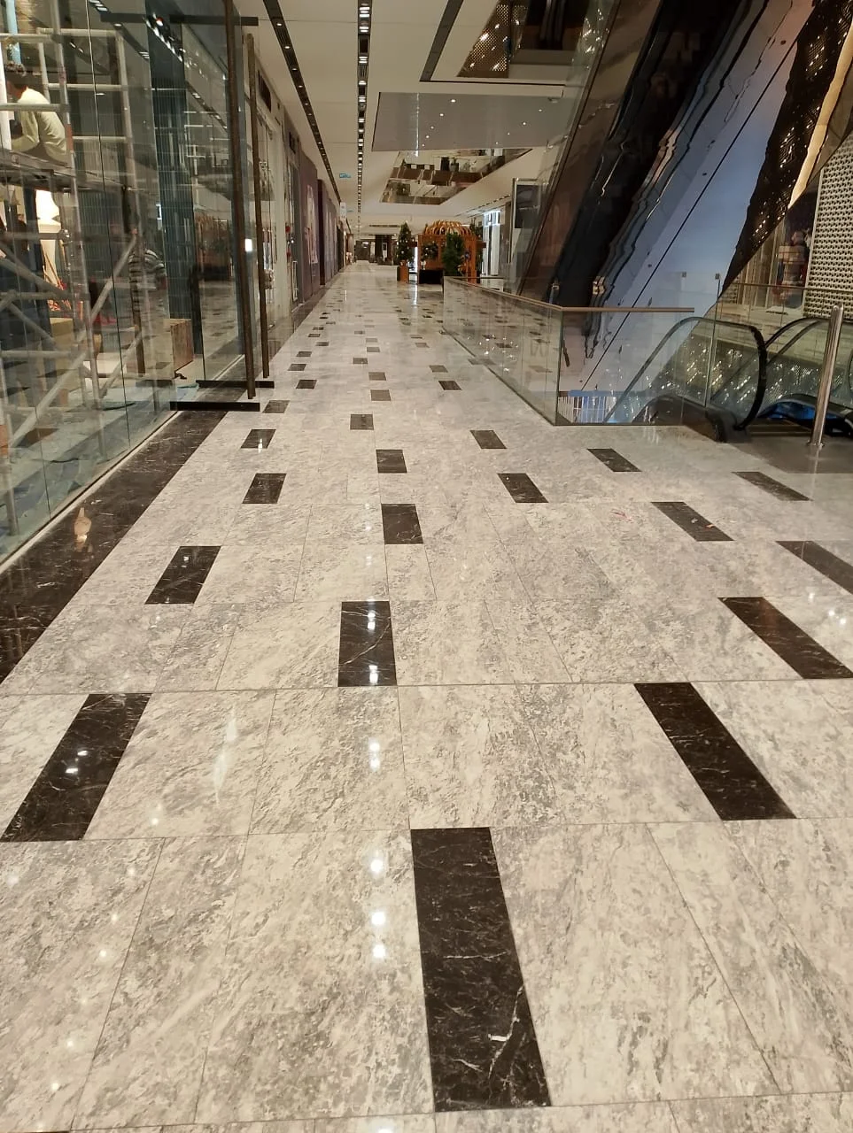 Shopping Mall Marble Corridor Polished