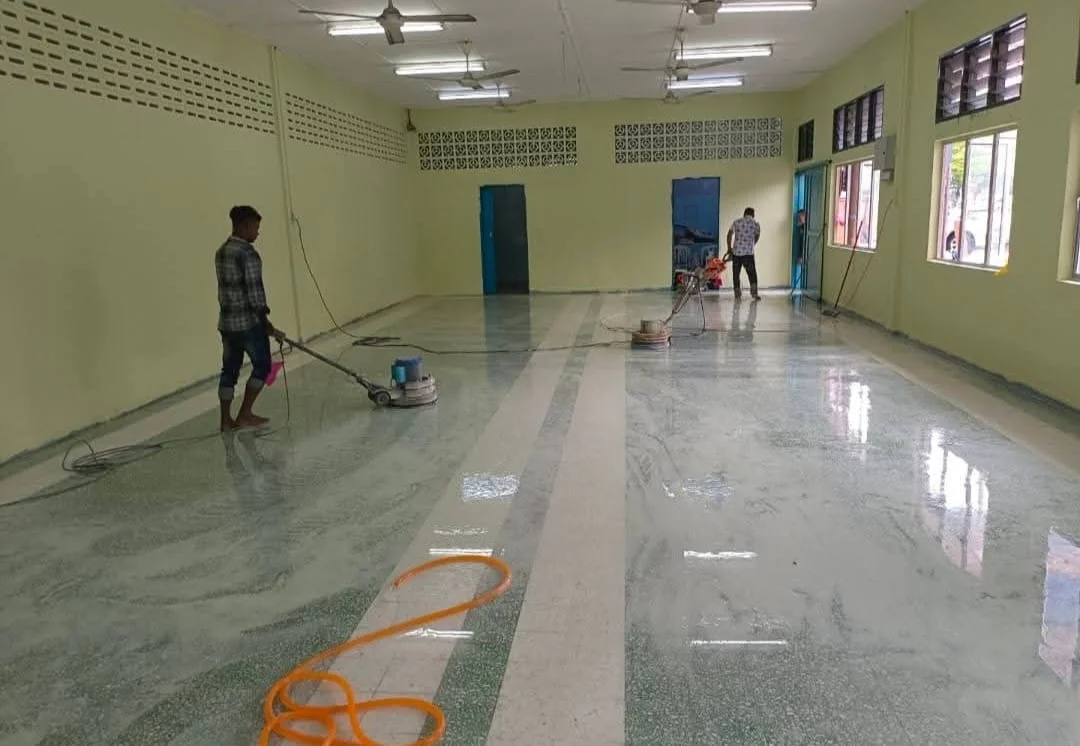 Terrazzo hall polishing