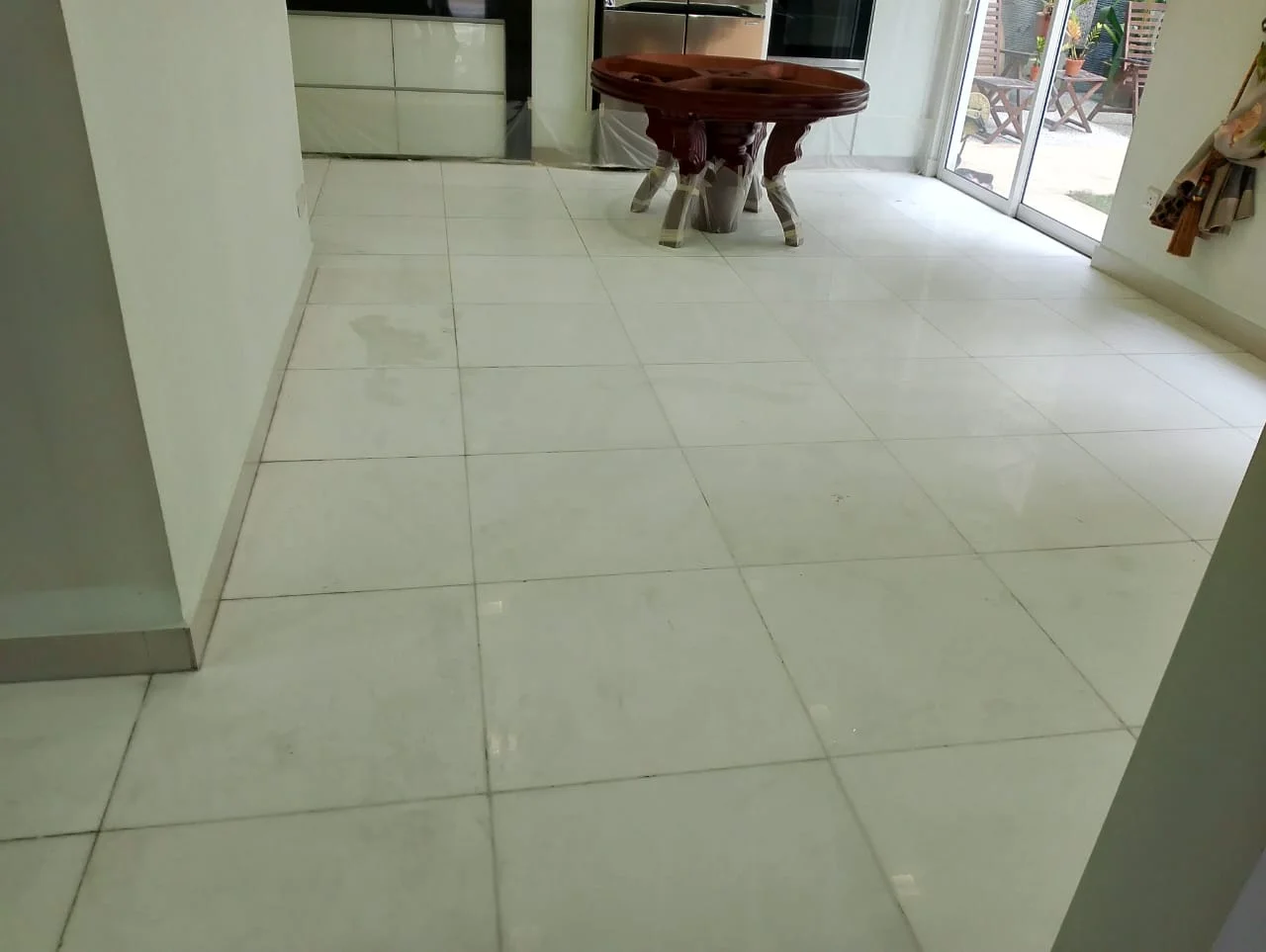 White Marble Dining Area Polished