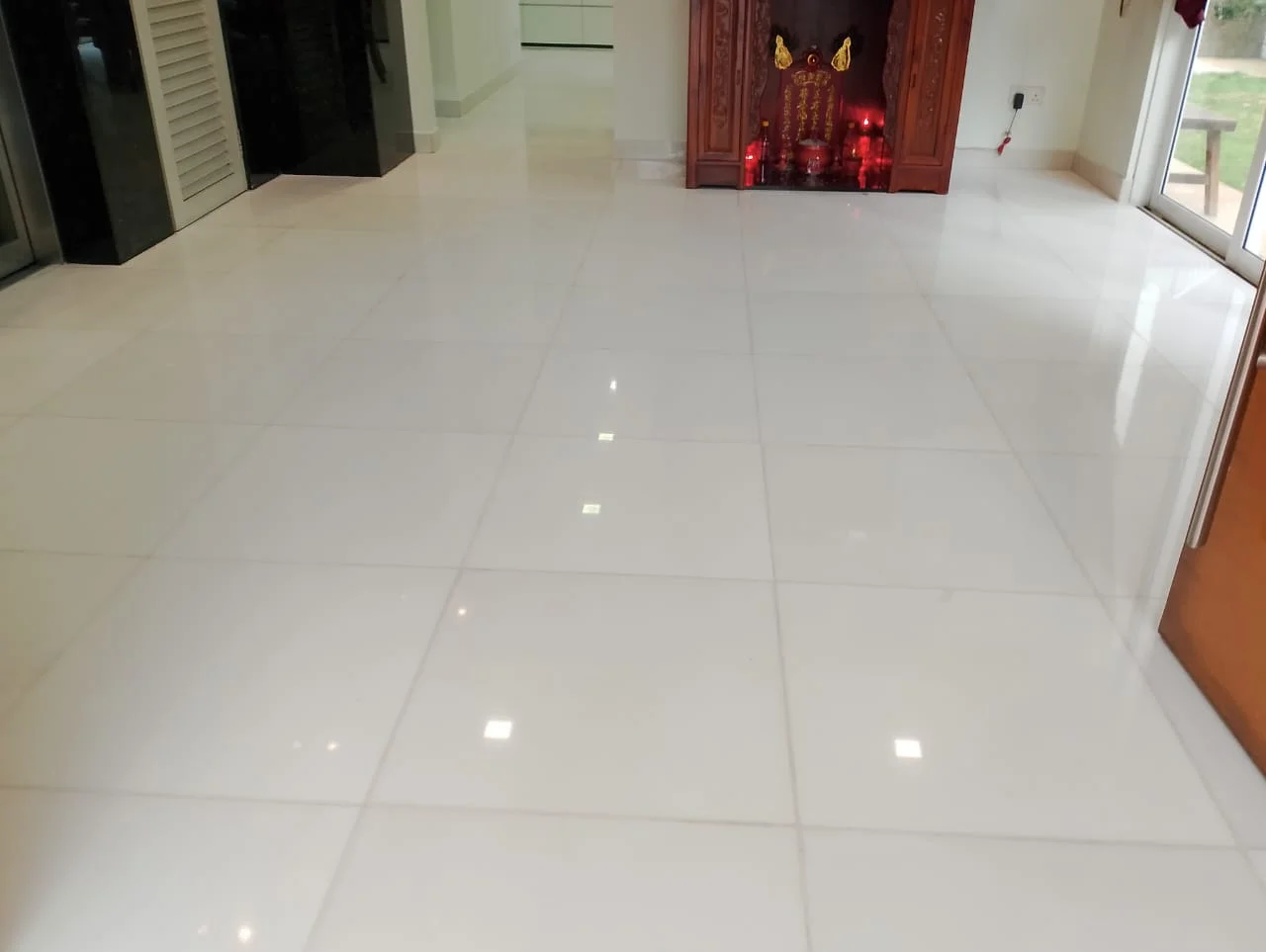White Marble Tiles Shrine Room Gloss